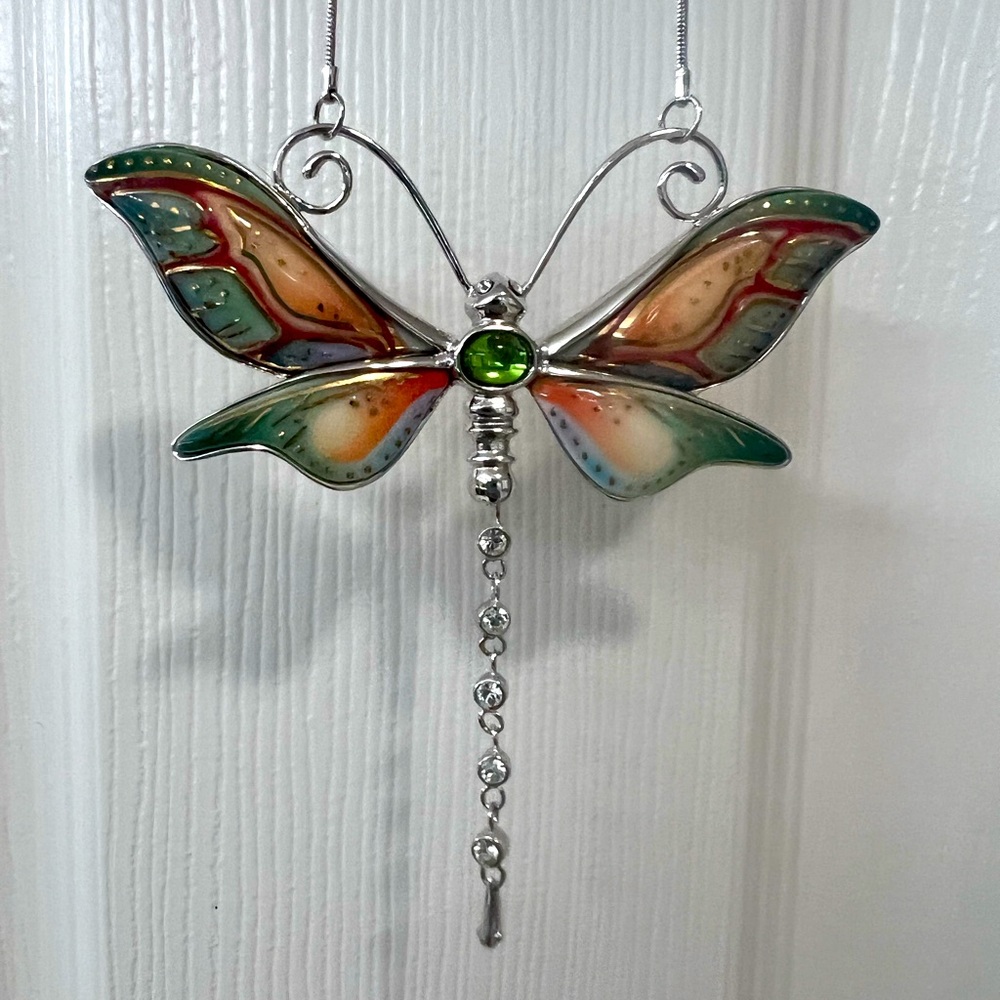 Franz Porcelain Dragonfly Necklace — Hand-painted, Statement Piece!